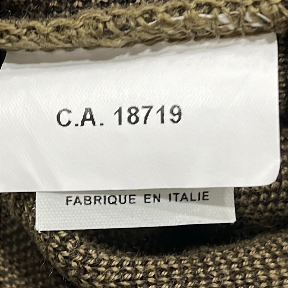 Vintage AEFFE Wool Blend Crewneck Sweater army green geo pattern knit size XL - Picture 9 of 11